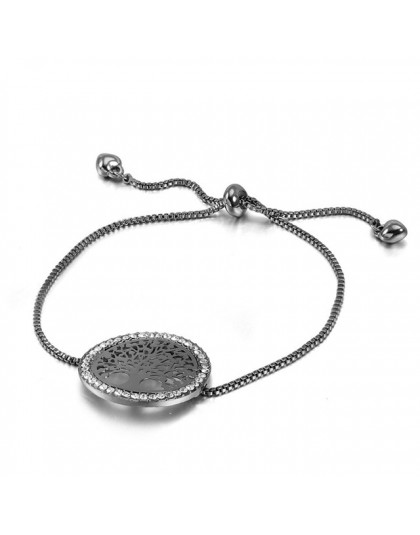 2018 nowy pulseira mujer moda jasny kryształ złoty Charm bransoletki bransoletki dla kobiet drzewo życia regulowana bransoletka 