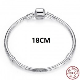 Luksusowe oryginalny 100% 925 srebrny łańcuszek żmijka łańcuch bransoletka Bangle dla kobiet autentyczne urok biżuteria Pulseira