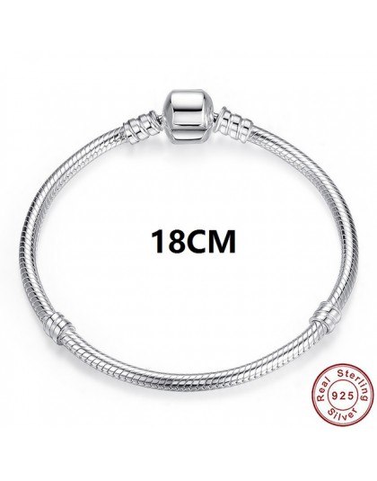 Luksusowe oryginalny 100% 925 srebrny łańcuszek żmijka łańcuch bransoletka Bangle dla kobiet autentyczne urok biżuteria Pulseira