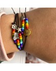 ZMZY śliczne bransoletki z koralików układanie wiosna Rainbow bransoletka wisiorek Boho Handmade modna biżuteria na prezent cien