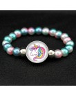 Jednorożec koraliki bransoletki 18mm przystawki przyciski Dome Cabochon flamingi Charms Trendy bransoletki dziewczyny kobiety ch