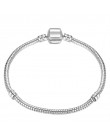 Wysokiej jakości 17-21cm posrebrzane wąż Chain Link bransoletka Fit europejskiej Charm bransoletka dla kobiet DIY tworzenia biżu