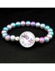 Jednorożec koraliki bransoletki 18mm przystawki przyciski Dome Cabochon flamingi Charms Trendy bransoletki dziewczyny kobiety ch