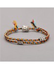 Etniczny tybetański głowa buddy tkane Amulet Multicolor bransoletki i Bangles dla kobiet mężczyzn ręcznie liny budda Charm brans