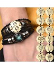 2 sztuk/zestaw 12 konstelacji bransoletki Luminous Charm bransoletka skórzana zodiak horoskop pleciona bransoletka mężczyźni kob