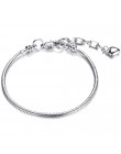 Wysokiej jakości 17-21cm posrebrzane wąż Chain Link bransoletka Fit europejskiej Charm bransoletka dla kobiet DIY tworzenia biżu