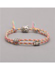Etniczny tybetański głowa buddy tkane Amulet Multicolor bransoletki i Bangles dla kobiet mężczyzn ręcznie liny budda Charm brans