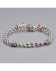 Etniczny tybetański głowa buddy tkane Amulet Multicolor bransoletki i Bangles dla kobiet mężczyzn ręcznie liny budda Charm brans