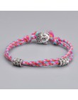 Etniczny tybetański głowa buddy tkane Amulet Multicolor bransoletki i Bangles dla kobiet mężczyzn ręcznie liny budda Charm brans