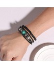 Vnox Aries 12 horoskop wielowarstwowa skórzana linka bransoletki dla kobiet mężczyzn prezenty Vintage biżuteria pulseira
