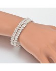 Luksusowy kryształ bransoletki dla kobiet kolor srebrny bransoletki i Bangles Femme biżuteria ślubna dla nowożeńców 2018 Vintage