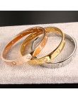 Moda marka kobiety bransoletki i bransolety otwórz mankiet Design bransoletki ze stali nierdzewnej Crystal Luxury biżuteria z ró