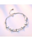 Crazy Feng elegancka bransoletka łańcuszkowa srebrne kolorowe koraliki gwiazdy Charm bransoletka dla kobiet wąż Link Chain brans