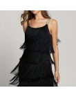Sukienka z frędzlami kobiety Sexy Summer Flapper Beach Dress Strap głęboki dekolt czarny srebrno-biały krótki Fringe sukienek A-