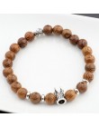 Hot mężczyźni naturalne drewno krzyż z koralikami bransoletki Onyx medytacja modlitwa bransoletka z koralików kobiety drewniane 