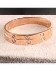 Moda marka kobiety bransoletki i bransolety otwórz mankiet Design bransoletki ze stali nierdzewnej Crystal Luxury biżuteria z ró