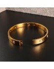 Moda marka kobiety bransoletki i bransolety otwórz mankiet Design bransoletki ze stali nierdzewnej Crystal Luxury biżuteria z ró