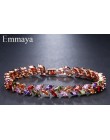 Emmaya marka moda urok aaa sześcienne białe cyrkon cztery kolory liść biżuteria bransoletki dla kobiety elegancja wesele prezent