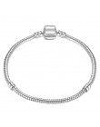 Wysokiej jakości 17-21cm posrebrzane wąż Chain Link bransoletka Fit europejskiej Charm bransoletka dla kobiet DIY tworzenia biżu