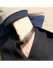 BOYULIGE moda ster Wrap skórzany łańcuszek kotwica bransoletka biżuteria punkowa kawa męska bransoletka Bangle haki w stylu mari