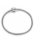 Wysokiej jakości 17-21cm posrebrzane wąż Chain Link bransoletka Fit europejskiej Charm bransoletka dla kobiet DIY tworzenia biżu