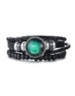 Vnox Aries 12 horoskop wielowarstwowa skórzana linka bransoletki dla kobiet mężczyzn prezenty Vintage biżuteria pulseira