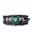 Vnox Aries 12 horoskop wielowarstwowa skórzana linka bransoletki dla kobiet mężczyzn prezenty Vintage biżuteria pulseira