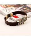 BOYULIGE moda ster Wrap skórzany łańcuszek kotwica bransoletka biżuteria punkowa kawa męska bransoletka Bangle haki w stylu mari