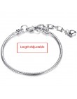 Wysokiej jakości 17-21cm posrebrzane wąż Chain Link bransoletka Fit europejskiej Charm bransoletka dla kobiet DIY tworzenia biżu
