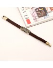 BOYULIGE moda ster Wrap skórzany łańcuszek kotwica bransoletka biżuteria punkowa kawa męska bransoletka Bangle haki w stylu mari
