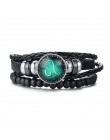 Vnox Aries 12 horoskop wielowarstwowa skórzana linka bransoletki dla kobiet mężczyzn prezenty Vintage biżuteria pulseira