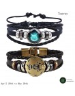 2 sztuk/zestaw 12 konstelacji bransoletki Luminous Charm bransoletka skórzana zodiak horoskop pleciona bransoletka mężczyźni kob