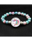 Jednorożec koraliki bransoletki 18mm przystawki przyciski Dome Cabochon flamingi Charms Trendy bransoletki dziewczyny kobiety ch