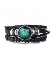 Vnox Aries 12 horoskop wielowarstwowa skórzana linka bransoletki dla kobiet mężczyzn prezenty Vintage biżuteria pulseira