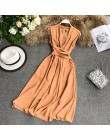Neploe Sexy Dress kobiety lato 2020 nowy Arival V-Neck sukienki bez rękawów francuska elegancka krzyż sznurkiem wąska talia Vest