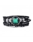 Vnox Aries 12 horoskop wielowarstwowa skórzana linka bransoletki dla kobiet mężczyzn prezenty Vintage biżuteria pulseira