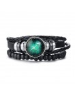 Vnox Aries 12 horoskop wielowarstwowa skórzana linka bransoletki dla kobiet mężczyzn prezenty Vintage biżuteria pulseira