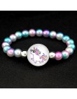 Jednorożec koraliki bransoletki 18mm przystawki przyciski Dome Cabochon flamingi Charms Trendy bransoletki dziewczyny kobiety ch