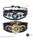 2 sztuk/zestaw 12 konstelacji bransoletki Luminous Charm bransoletka skórzana zodiak horoskop pleciona bransoletka mężczyźni kob