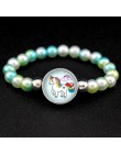 Jednorożec koraliki bransoletki 18mm przystawki przyciski Dome Cabochon flamingi Charms Trendy bransoletki dziewczyny kobiety ch