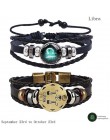 2 sztuk/zestaw 12 konstelacji bransoletki Luminous Charm bransoletka skórzana zodiak horoskop pleciona bransoletka mężczyźni kob