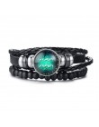Vnox Aries 12 horoskop wielowarstwowa skórzana linka bransoletki dla kobiet mężczyzn prezenty Vintage biżuteria pulseira