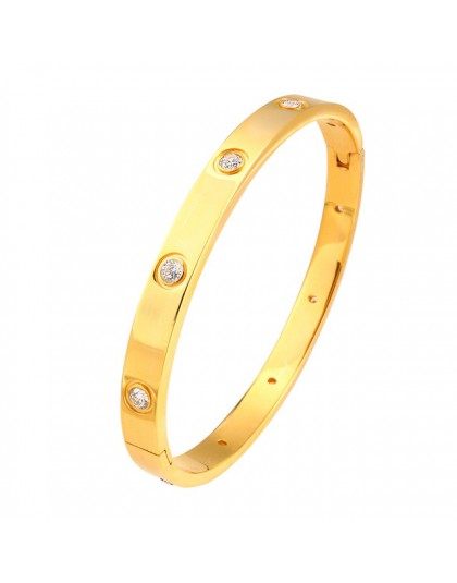 Moda marka kobiety bransoletki i bransolety otwórz mankiet Design bransoletki ze stali nierdzewnej Crystal Luxury biżuteria z ró