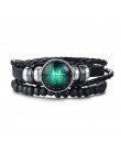 Vnox Aries 12 horoskop wielowarstwowa skórzana linka bransoletki dla kobiet mężczyzn prezenty Vintage biżuteria pulseira