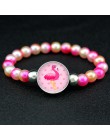 Jednorożec koraliki bransoletki 18mm przystawki przyciski Dome Cabochon flamingi Charms Trendy bransoletki dziewczyny kobiety ch