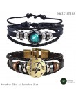 2 sztuk/zestaw 12 konstelacji bransoletki Luminous Charm bransoletka skórzana zodiak horoskop pleciona bransoletka mężczyźni kob