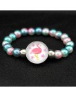 Jednorożec koraliki bransoletki 18mm przystawki przyciski Dome Cabochon flamingi Charms Trendy bransoletki dziewczyny kobiety ch