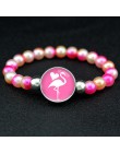 Jednorożec koraliki bransoletki 18mm przystawki przyciski Dome Cabochon flamingi Charms Trendy bransoletki dziewczyny kobiety ch