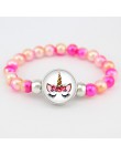 Jednorożec koraliki bransoletki 18mm przystawki przyciski Dome Cabochon flamingi Charms Trendy bransoletki dziewczyny kobiety ch