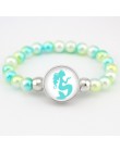 Jednorożec koraliki bransoletki 18mm przystawki przyciski Dome Cabochon flamingi Charms Trendy bransoletki dziewczyny kobiety ch